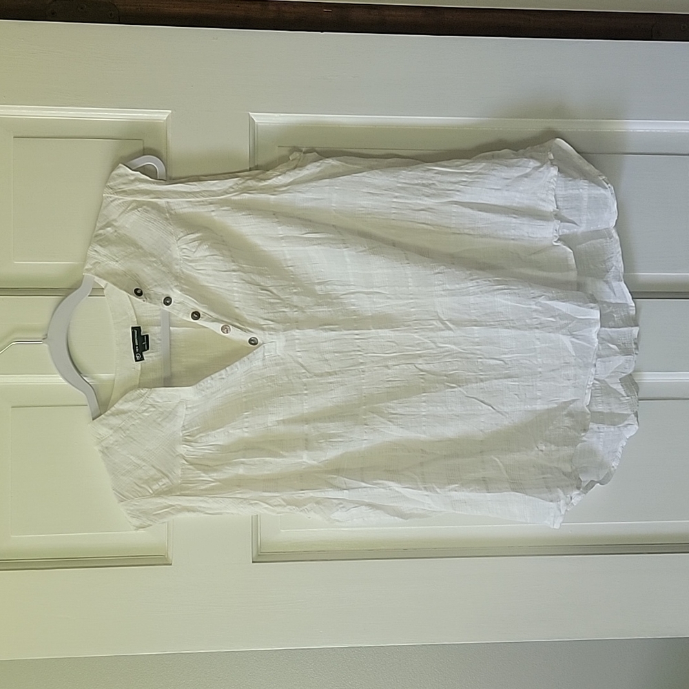White Linen Top by New Directions Size Large
